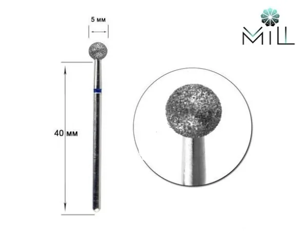 Nozzle diamond Ball 5 mm blue Mill 001.524.050 - זרבובית יהלום כדור 5 מ"מ כחול מיל