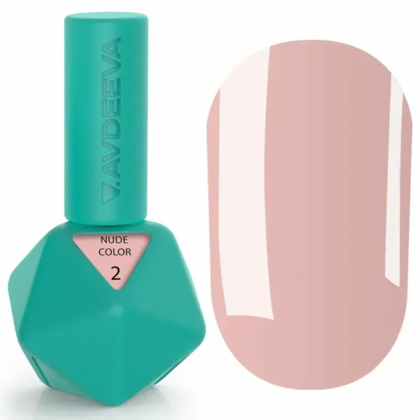 V.Avdeeva - Gel Polish 12 ml, Nude Color Pink beige № 2 - לק ג'ל סידרה ניוד, צבע ורוד בז' - מס, 02
