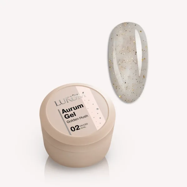 LUKUM - Aurum Gel, 30ml, Golden Hush No, 02, - אורום ג'ל 30 מל שקט זהוב - מס, 02
