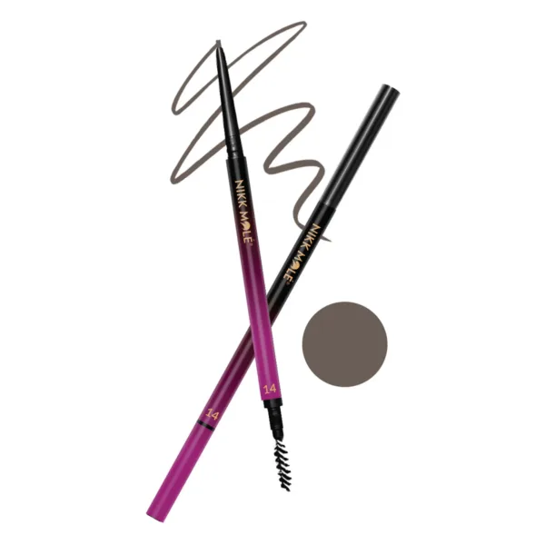 NIKK MOLE - eyebrow pencil Ash Brown ultra-thin mechanical (Gray brown) - עיפרון גבות Ash Brown מכני דק במיוחד (חום אפור)