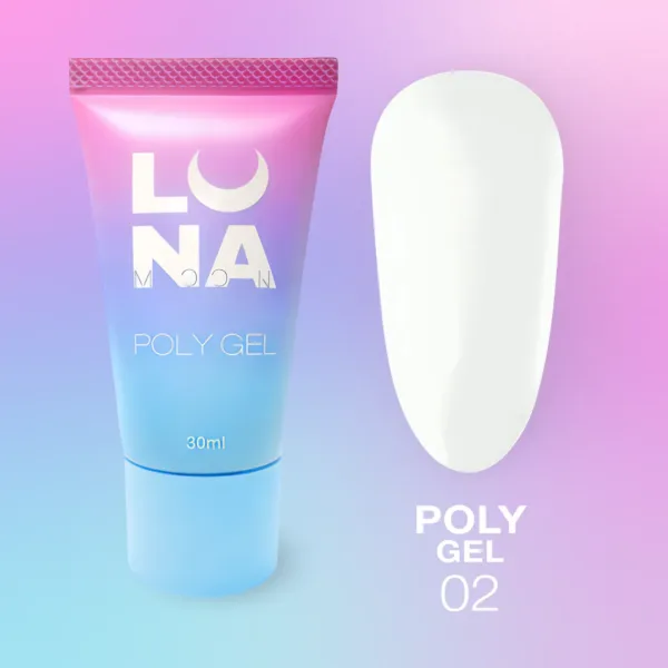 Luna Moon - Polygel for extensions Poly Gel 30 ml, No. 2 - פוליג'ל 30 מל - מס, 02