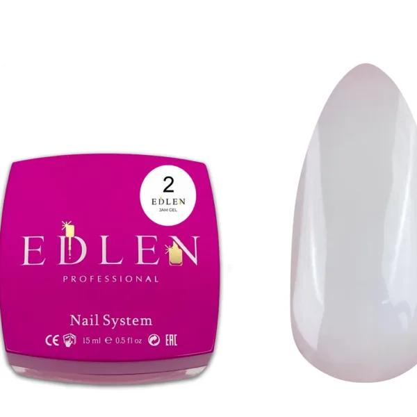 EDLEN - Jam gel Edlen jelly gel 15 ml. milky No. 02 - ג'אם ג'לי ג'ל 15 מל צבע חלבי - מס', 02