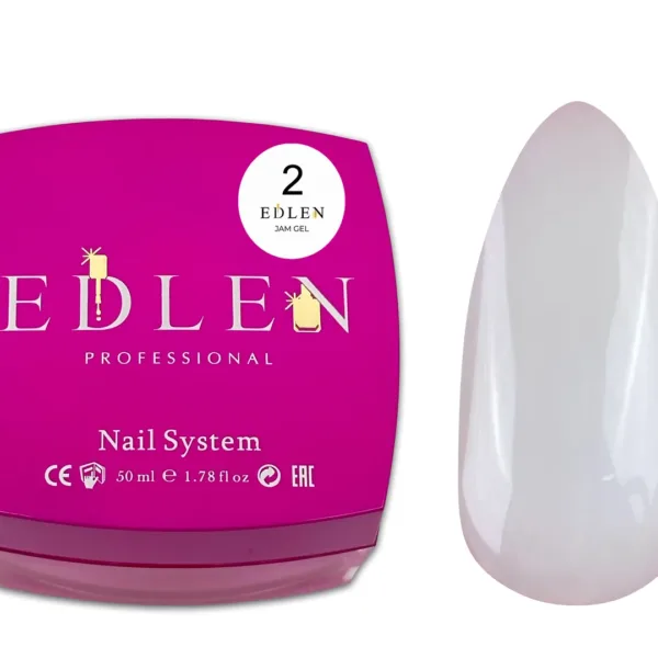 EDLEN - Jam gel,  jelly gel 50 ml. milky No. 02 - ג'אם ג'לי ג'ל 50 מל צבע חלבי - מס', 02
