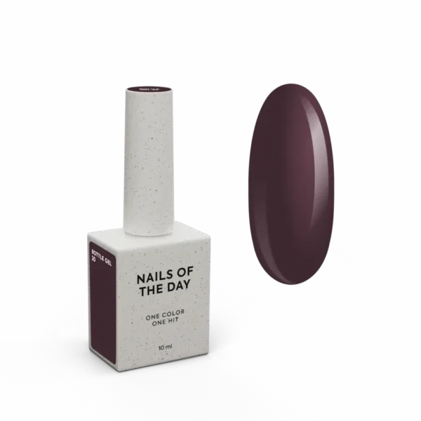 NAILSOFTHEDAY - Bottle gel No. 20 – brown with purple undertones ultra-strong gel, 10 ml - 20 .ג'ל בנייה בבקבוק 10 מל צבע חום עם גוונים סגולים - מס