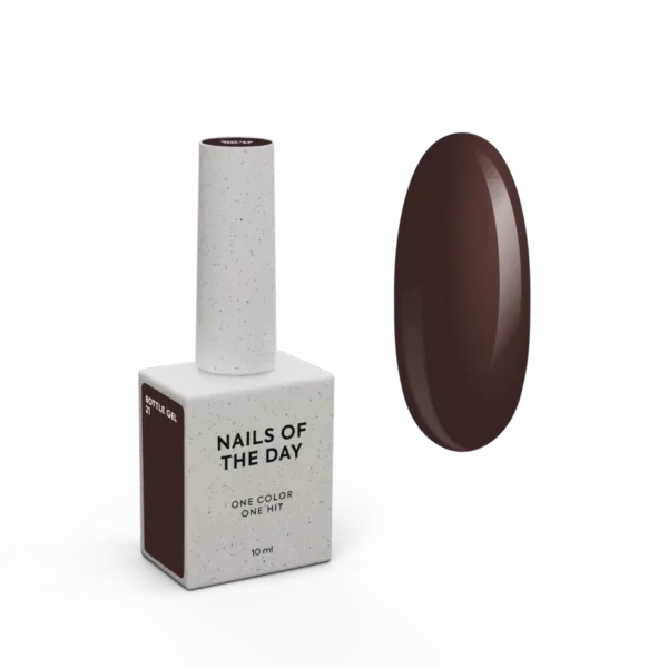 NAILSOFTHEDAY - Bottle gel No. 21 – brown ultra-strong gel, 10 ml - 21 .ג'ל בנייה בבקבוק 10 מל צבע חום - מס