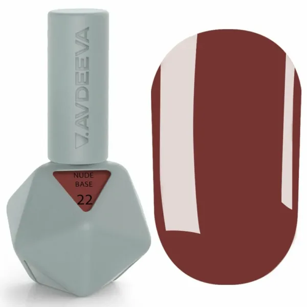 Avdeeva - NUDE BASE 12 ml, No, 22, Chocolate Nude - בייס כאבר ניוד 12 מל צבע שוקולאטה ניוד - מס, 22