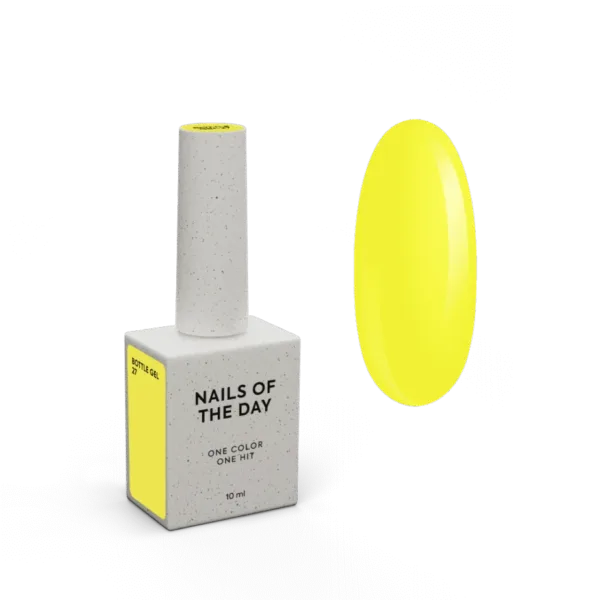 NAILSOFTHEDAY - Bottle gel No. 27 – neon yellow ultra-strong gel, 10 ml - 27 .ג'ל בנייה בבקבוק 10 מל צבע צהוב נאון - מס
