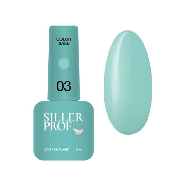 Siller - Color Base 15 ml, № 03, soft turquoise - בייס צבעים 15 מל צבע טורקיז רך - מס, 03