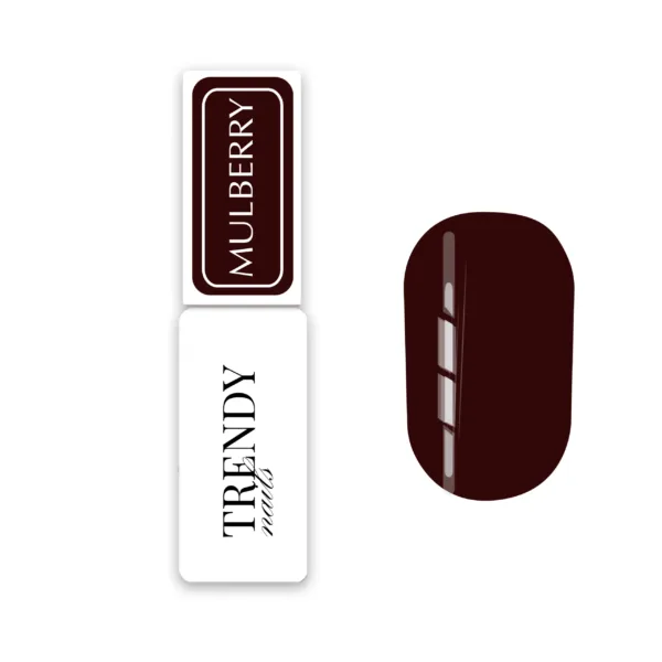 TRENDY - Gel polish 8ml burgundy chocolate - Mulberry - לק ג'ל 8 מל, מולברי, צבע בורדו שוקולד