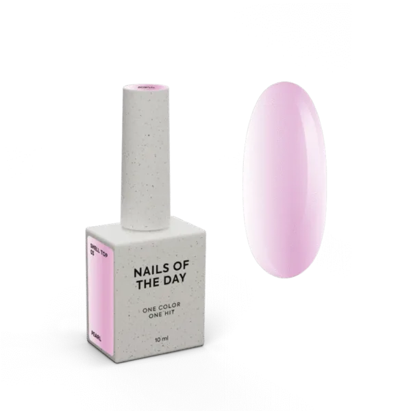 NAILSOFTHEDAY - Shell top 03 new formula - pearl top with pink shimmer without sticky layer, 10 ml - טופ פנינה 10 מל עם שימר ורוד - מס, 03