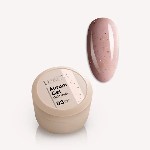 LUKUM - Aurum Gel, 30ml, Gold Nude No, 03, - אורום ג'ל 30 מל ניוד זהב - מס, 03
