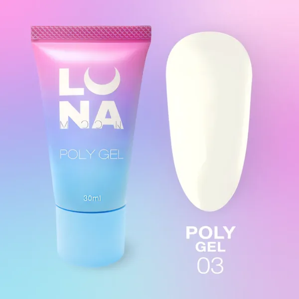 Luna Moon - Polygel for extensions Poly Gel 30 ml, No. 3 - פוליג'ל 30 מל - מס, 03
