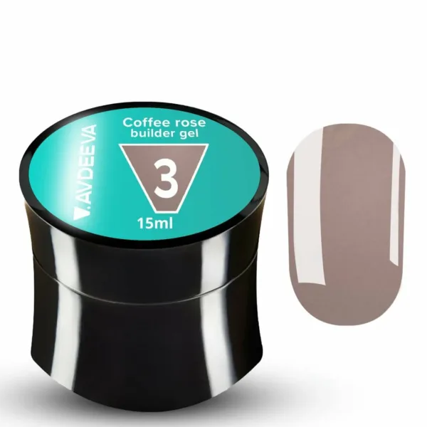 V.AVDEEVA - Builder Gel COFFEE ROSE, No, 03, Soft Light Coffee, 15ml - בילדר ג'ל קופי רוז 15 מל צבע קפה קליל ורך - מס, 03