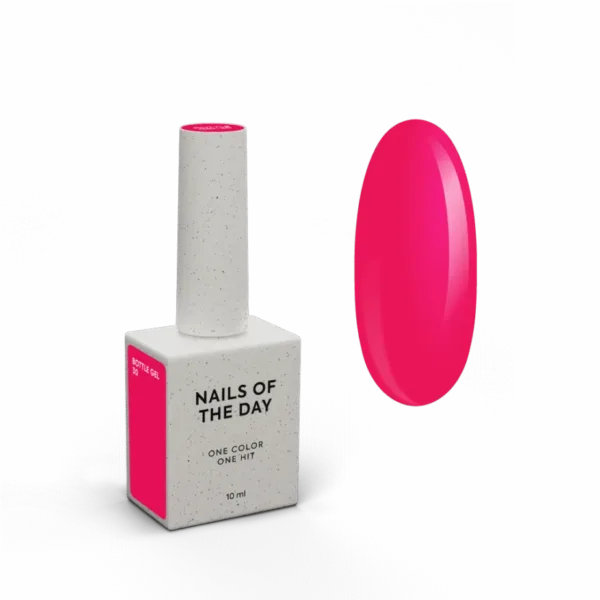 NAILSOFTHEDAY - Bottle gel No. 30 – neon raspberry ultra-strong gel, 10 ml - 30 .ג'ל בנייה בבקבוק 10 מל צבע פטל נאון - מס