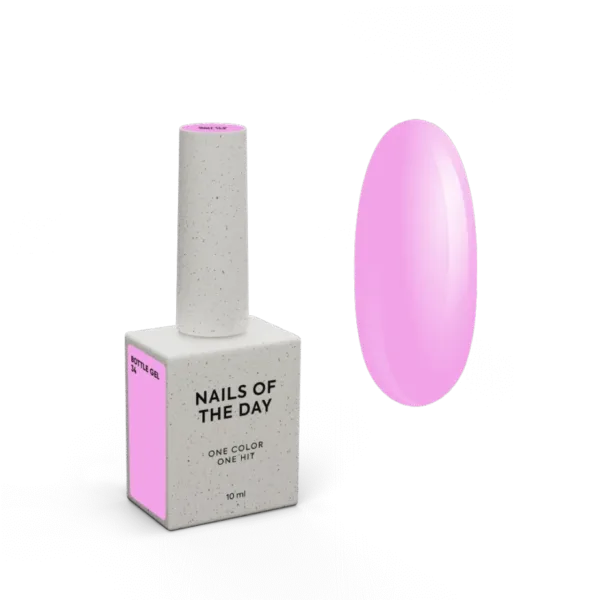 NAILSOFTHEDAY - Bottle gel No. 34 – soft pink ultra-strong gel, 10 ml - 34 .ג'ל בנייה בבקבוק 10 מל צבע ורוד רך - מס
