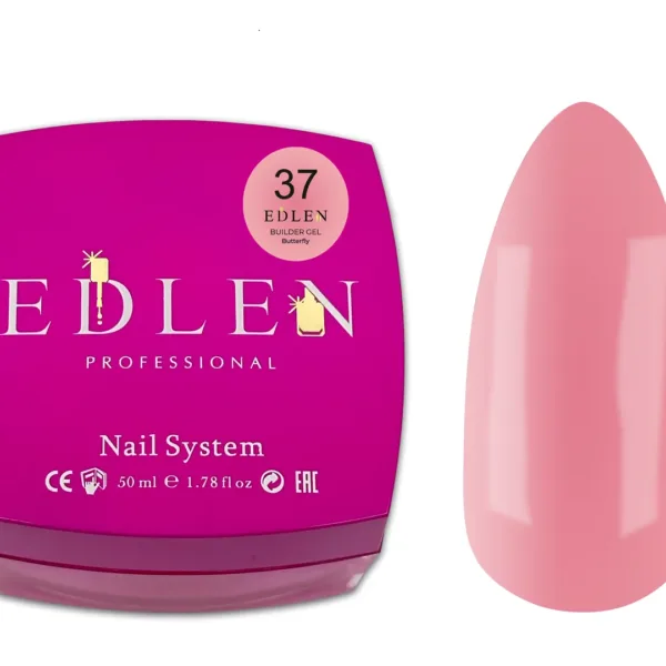 Edlen - Builder Gel 50 ml.- Butterfly, No. 37 - בילדר ג'ל פרפרים 50 מל - מס, 37