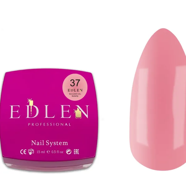 Edlen - Builder Gel 15 ml.- Butterfly, No. 37 - בילדר ג'ל פרפרים 15 מל - מס, 37