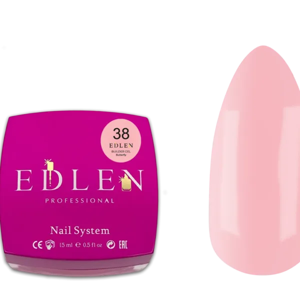 Edlen - Builder Gel 15 ml.- Butterfly, No. 38 - בילדר ג'ל פרפרים 15 מל - מס, 38