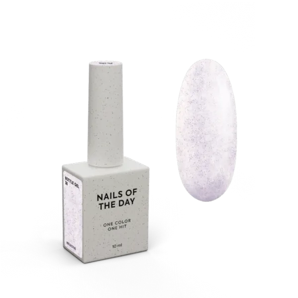 NAILSOFTHEDAY - Bottle gel No. 38 - milky pink reflective ultra-strong gel, 10 ml - 38 ,ג'ל בנייה בבקבוק 10 מל צבע פלאש חלבי ורוד - מס
