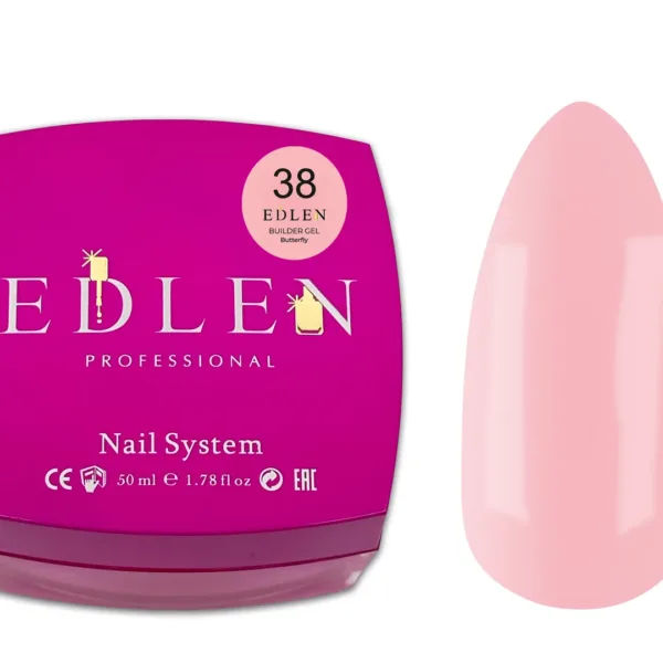 Edlen - Builder Gel 50 ml.- Butterfly, No. 38 - בילדר ג'ל פרפרים 50 מל - מס, 38