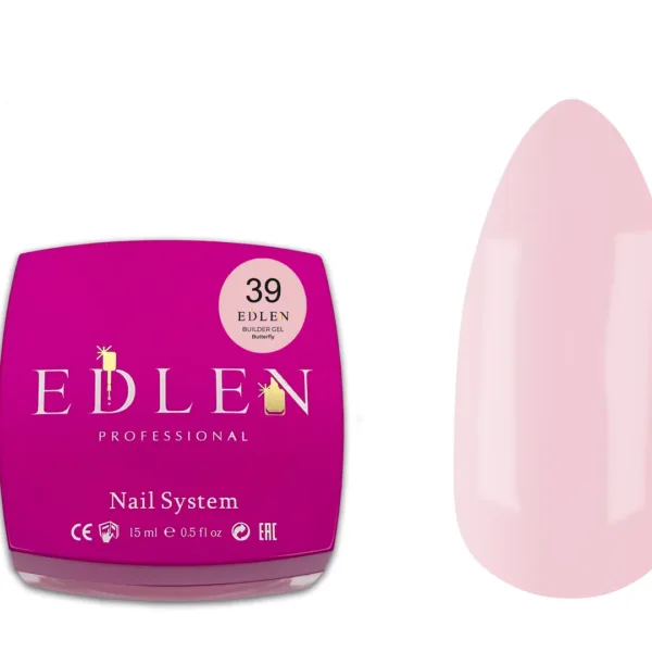 Edlen - Builder Gel 15 ml.- Butterfly, No. 39 - בילדר ג'ל פרפרים 15 מל - מס, 39