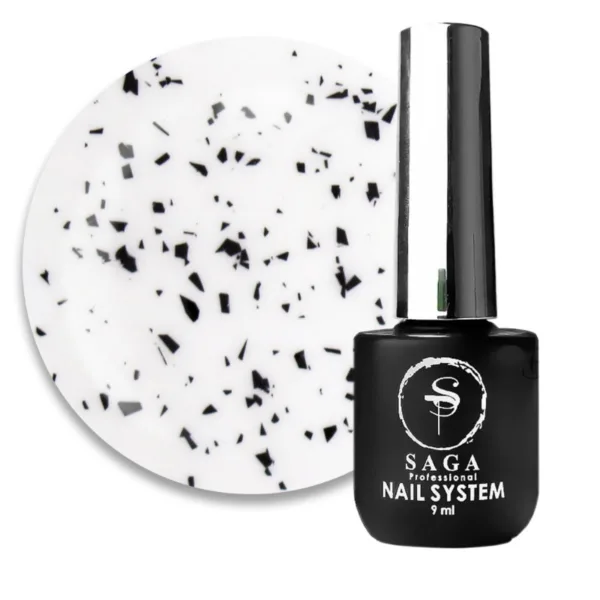 SAGA - TOP GEOMETRY NO STIKI with black and white shapes  04. 9 ML - טופ גאומטרי שחור לבן ללא נטרול 9 מל - 04