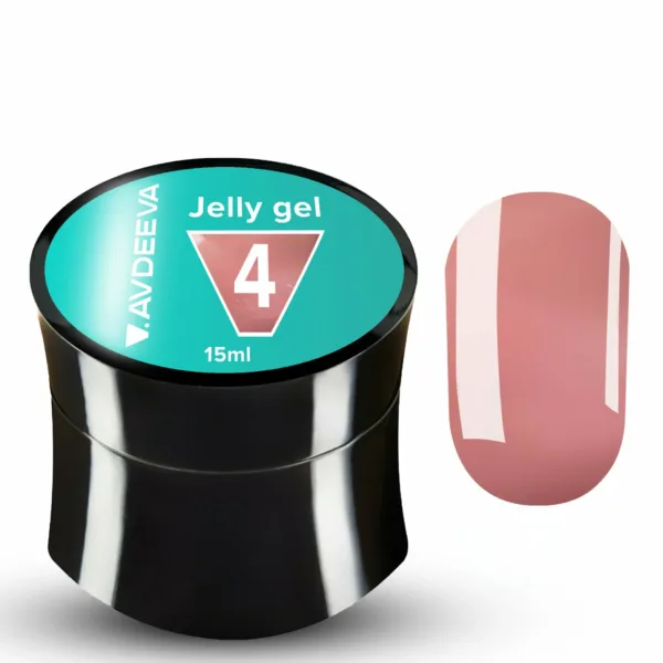 V.AVDEEVA - Modeling JELLY GEL, № 4 - cold pink-beige, 15ml, HEMA & TPO FREE - ג'לי ג'ל 15 מל צבע ורוד בז' קר - מס, 04