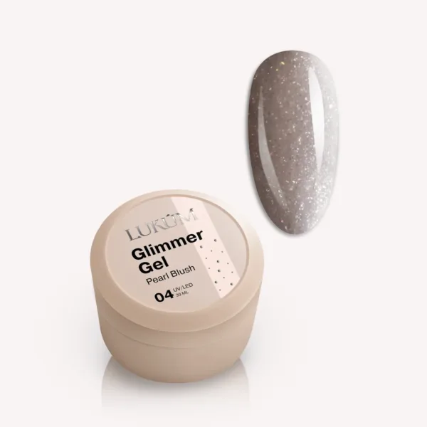 LUKUM - GLIMMER GEL 30ml Blush Pearls No, 04  - ג'ל בנייה נצנץ 30 מל סומק פנינה - מס' 04