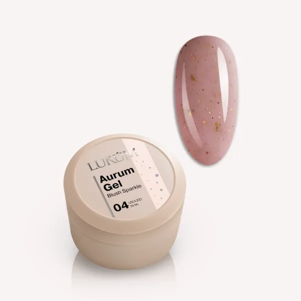 LUKUM - Aurum Gel, 30ml, Blush Sparkle No, 04, - אורום ג'ל 30 מל סומק נוצץ - מס, 04