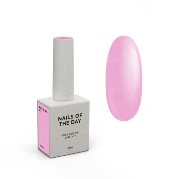 NAILSOFTHEDAY - Bottle gel No. 42 - pink with shimmer ultra-strong gel, 10 ml - 42 ,ג'ל בנייה בבקבוק 10 מל צבע ורוד עם שימר - מס