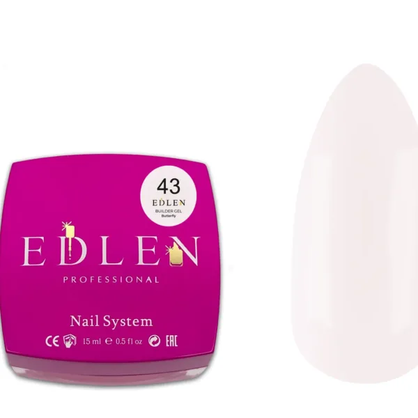 Edlen - Builder Gel 15 ml.- Butterfly, No. 43 - בילדר ג'ל פרפרים 15 מל - מס, 43