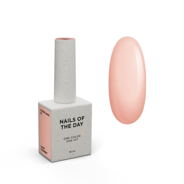 NAILSOFTHEDAY - Cover base No, 45 light pigment - lightly pigmented translucent nude, 10 ml - כאבר בייס פיגמנט עדין - ניוד שקוף - מס, 45