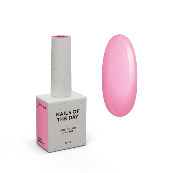 NAILSOFTHEDAY - Cover base No, 47 light pigment - lightly pigmented translucent rich pink, 10 ml - כאבר בייס פיגמנט עדין - ורוד עשיר שקוף - מס, 47