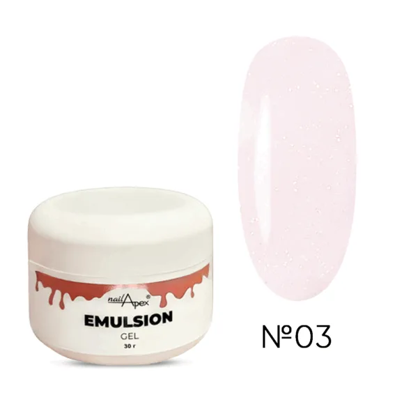 nailApex - LIQUID MODELING GEL EMULSION 30 GR - 03 - ג'ל בנייה אמולסיה 30 גרם שימר