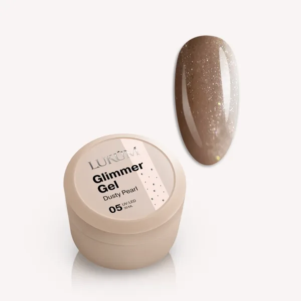 LUKUM - GLIMMER GEL 30ml Dusty Pearl No, 05  - ג'ל בנייה נצנץ 30 מל אבקת פנינה - מס' 05