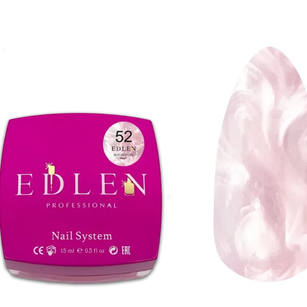 Edlen - Builder Gel Pearl, No. 52, 15 ml - בילדר ג'ל פנינה 15 מל - מס, 52