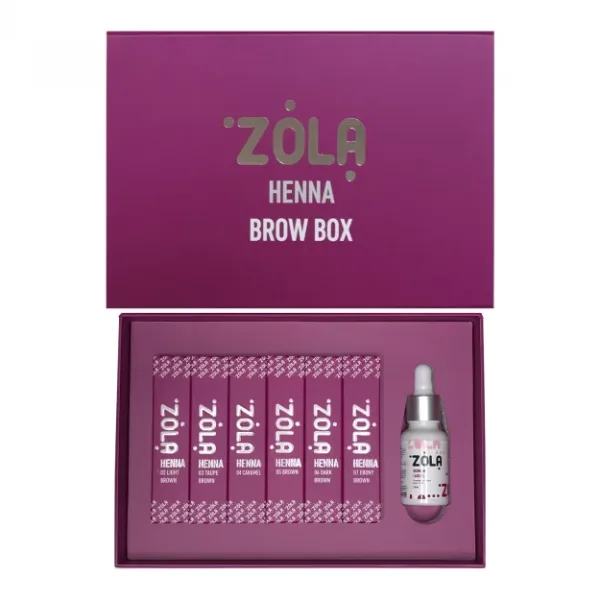 ZOLA Henna Box (Henna Box) 6 pcs 5 gr - סט 6 צבעים חומים לגבות 5 גרם 6 יחידות