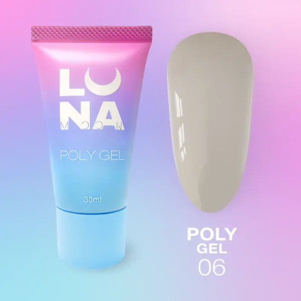 Luna Moon - Polygel for extensions Poly Gel 30 ml, No. 6 - פוליג'ל 30 מל - מס, 06