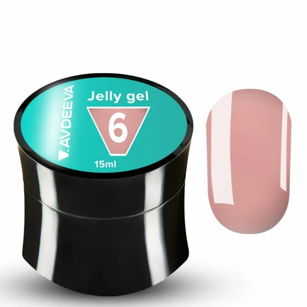 V.AVDEEVA - Modeling JELLY GEL, № 6 - beige-pink, 15ml, HEMA & TPO FREE - ג'לי ג'ל 15 מל צבע ורוד בז' - מס, 06