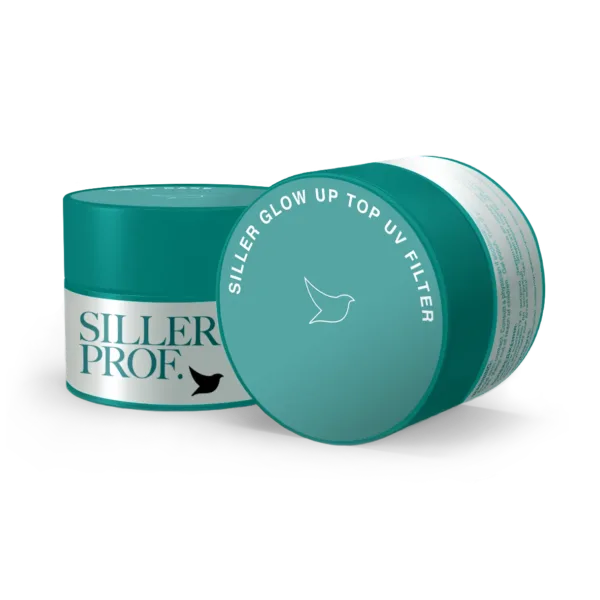 Siller - Top Glow UP, 30 ml no stiki (UV-filter) - טופ ללא נטרול זוהר 30 מל עם פילטר UV