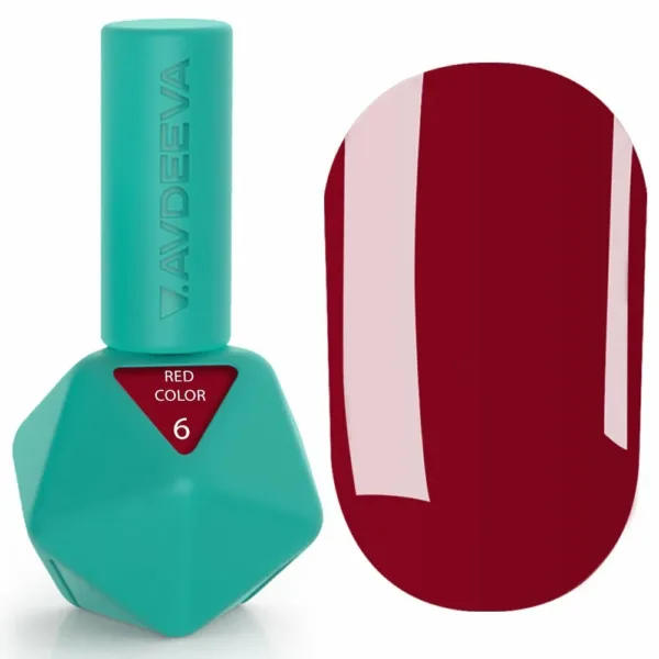 V.Avdeeva - Gel Polish 12 ml Red Color CLASSIC RED № 6 – לק ג'ל אדום קלאסי 12 מל מס, 06