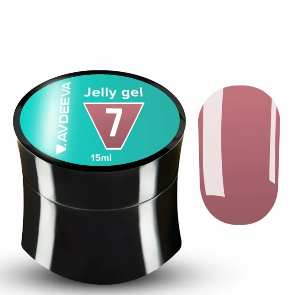 V.AVDEEVA - Modeling JELLY GEL, № 7 - powdery pink, 15ml, HEMA & TPO FREE - ג'לי ג'ל 15 מל צבע ורוד פודרה - מס, 07