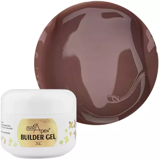 nailApex - MODELING GEL WITHOUT SAWDUST, OPIUM COFFEE, 30 G - ג'ל בנייה 30 גרם צבע - קפה אופיום