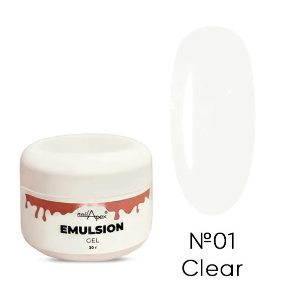 nailApex - LIQUID MODELING GEL EMULSION 30 GR - 01 - ג'ל בנייה אמולסיה 30 גרם שקוף