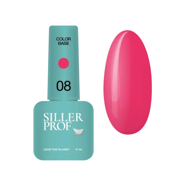 Siller - Color Base 15 ml, № 08, Red-pink - בייס צבעים 15 מל צבע אדום ורוד - מס, 08
