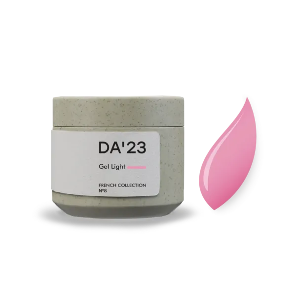 DA'23 - Gel Light French collection 15 ml pink, No. 8, - ג'ל לייט פרנץ' 15 מל ורוד - מס, 08
