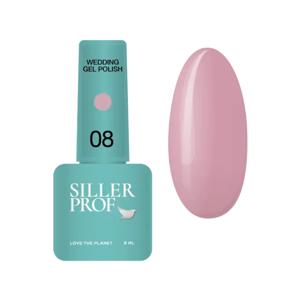 Siller - Wedding gel polish No. 08, Tea Rose 8 ml - לק ג'ל קולקציית חתונה 8 מל צבע תה ורד - מס, 08
