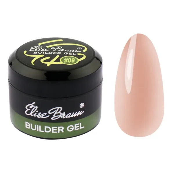 Elise Braun - Builder Gel 30 ml Beige-Peach No, 09 - בילדר ג'ל 30 מל צבע בז' אפרסק - מס, 09