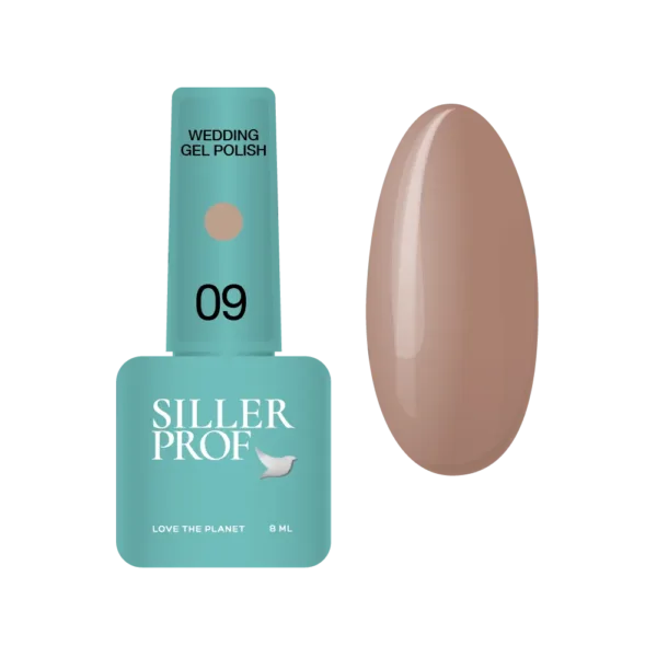 Siller - Wedding gel polish No. 09, Beige 8 ml - לק ג'ל קולקציית חתונה 8 מל צבע בז' - מס, 09