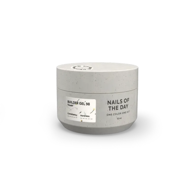 NAILSOFTHEDAY - Builder gel - No 98, transparent with dried flowers, 15 ml - ג'ל בנייה בילדר ג'ל 15 מל שקוף עם פרחים מיובשים - מס, 98